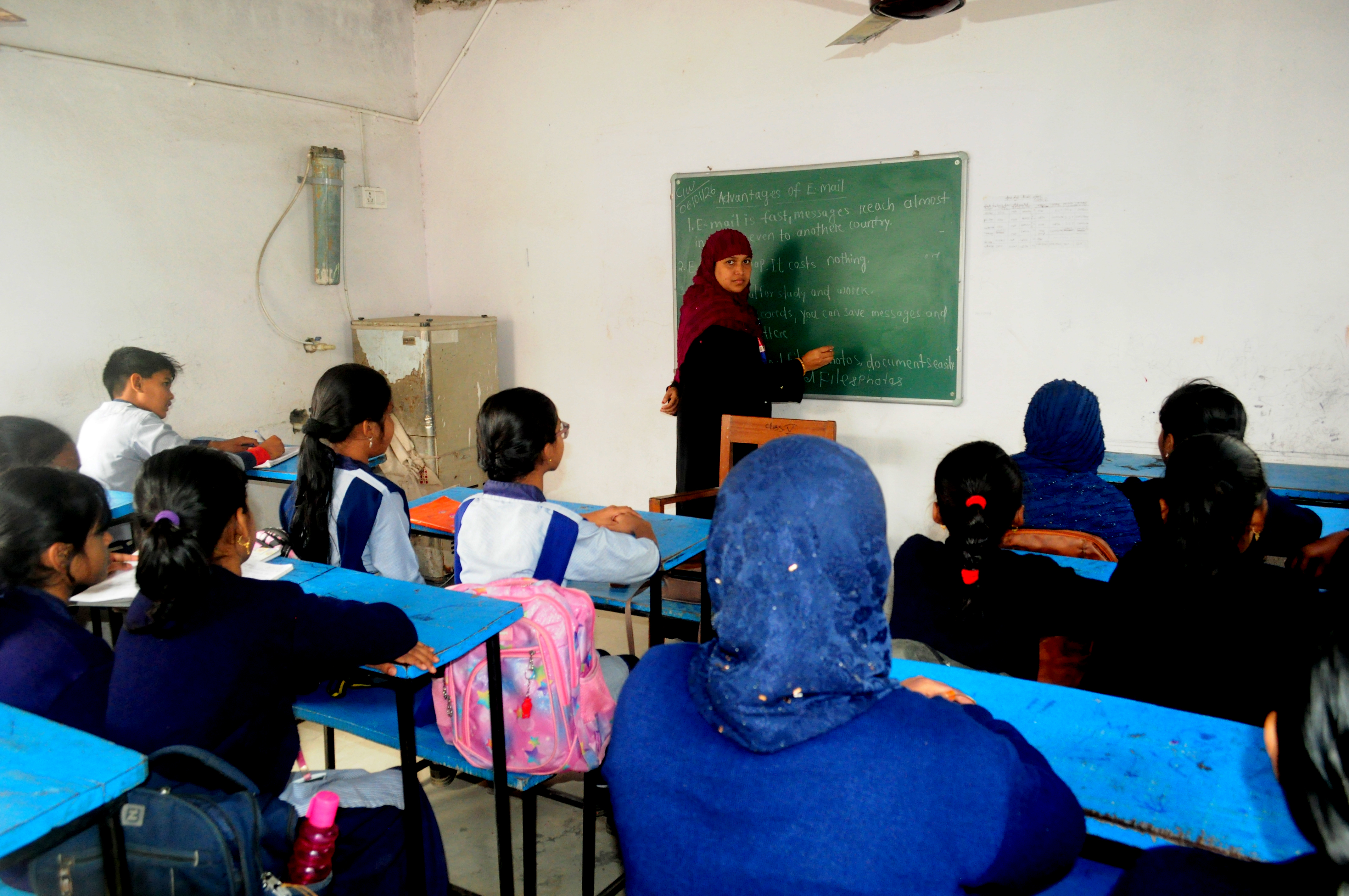 Classroom with students studying